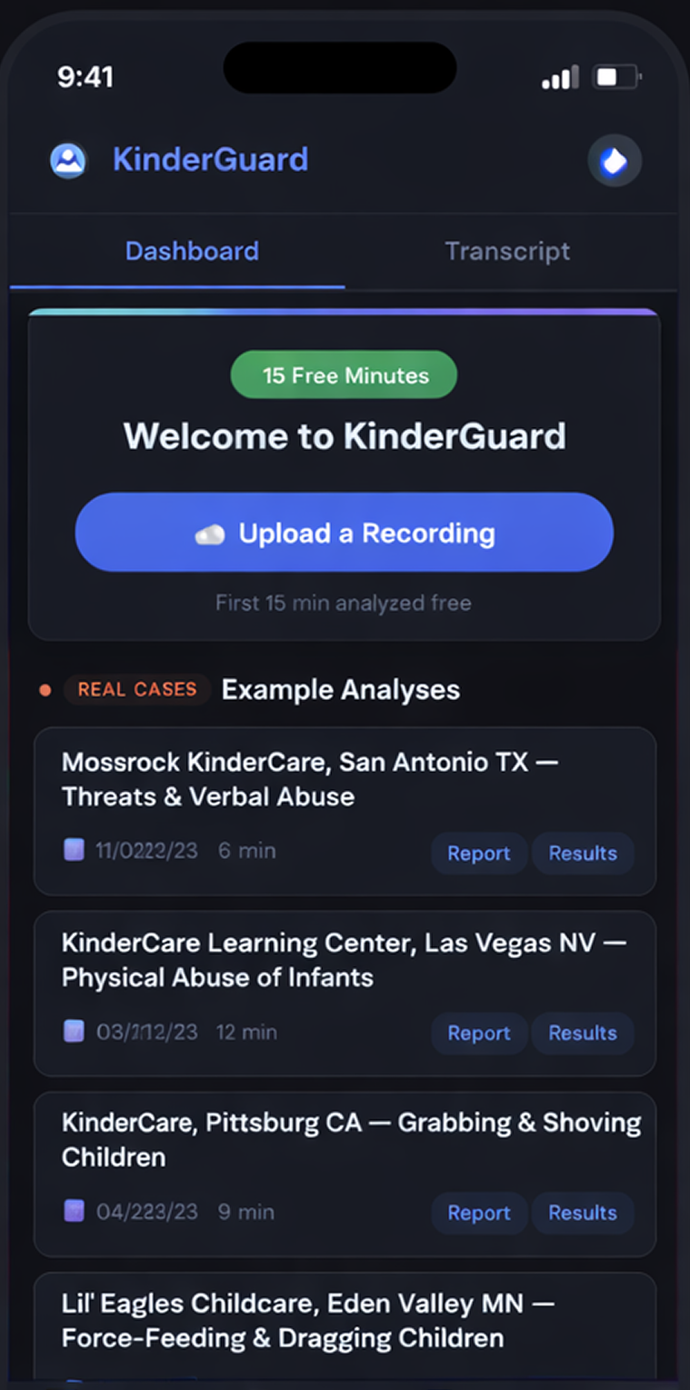 Kinderguard Dashboard Screenshot
